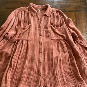Free People Voyager shirt dress, sumac color, small
